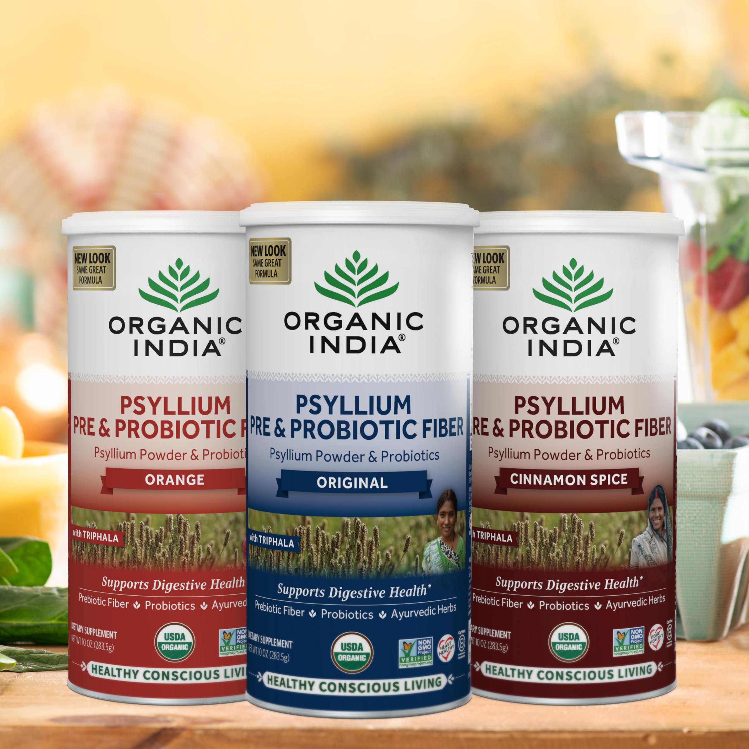 Organic India psyllium husk orange smoothie idea for daily fiber