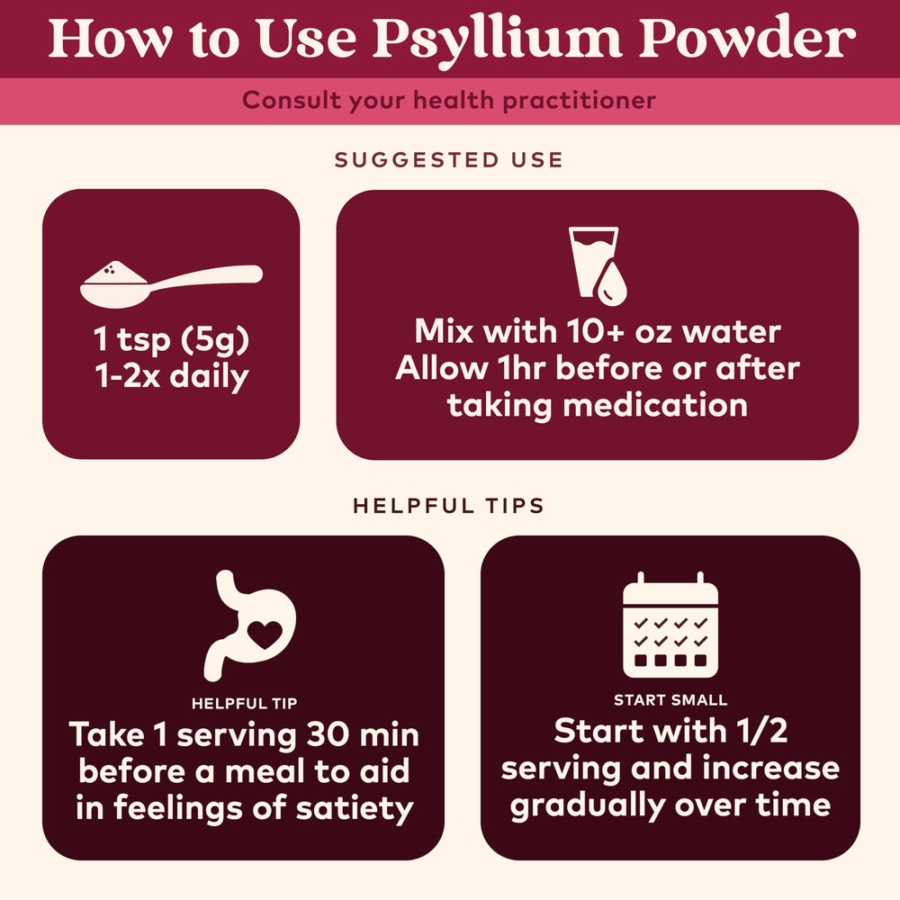 ORGANIC INDIA Psyllium Powder pour-into-water demonstrates quick hydration for smooth digestion.