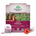 ORGANIC INDIA Tulsi Hibiscus Tea Bags – Caffeine-Free Calming Herbal Tea (USDA Organic) 18 Bags x 3-Pack
