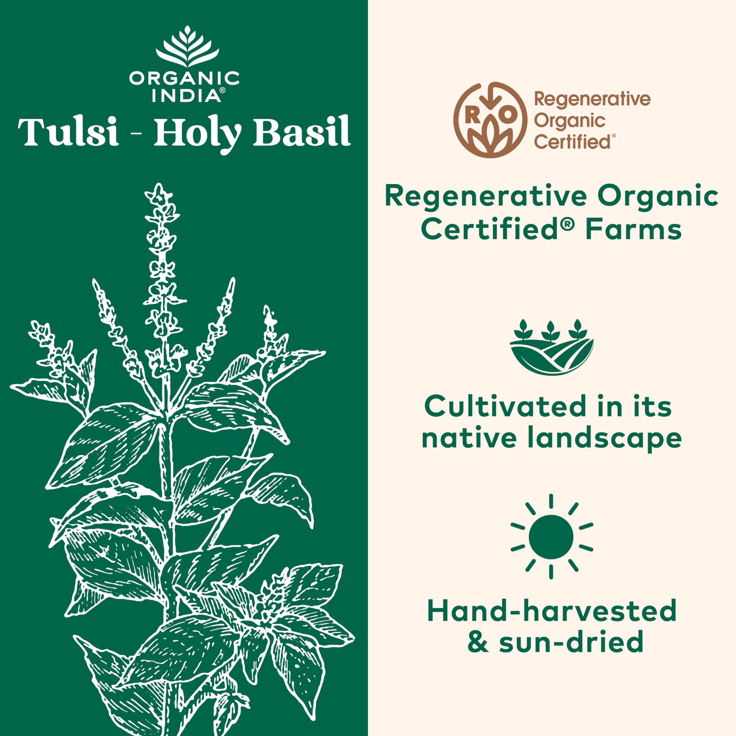 ORGANIC INDIA Tulsi label detail with USDA Organic seal