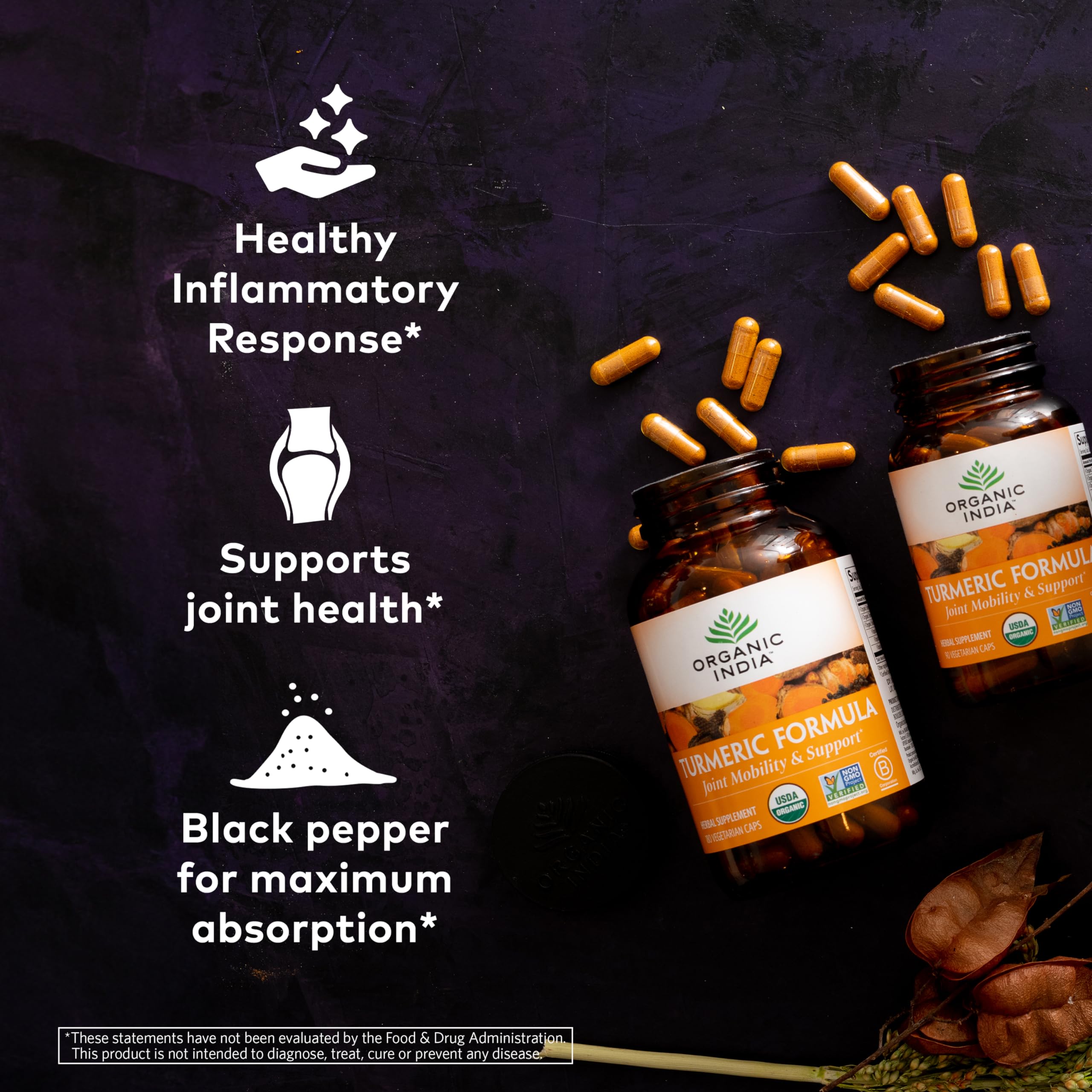 Organic India Turmeric Curcumin supports immune response and everyday vitality