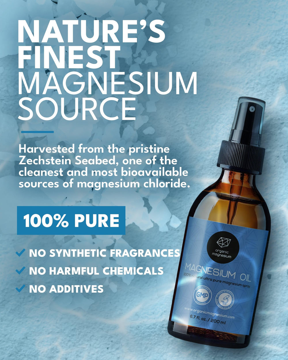 Organic Magnesium Oil Spray after workout for muscle relief