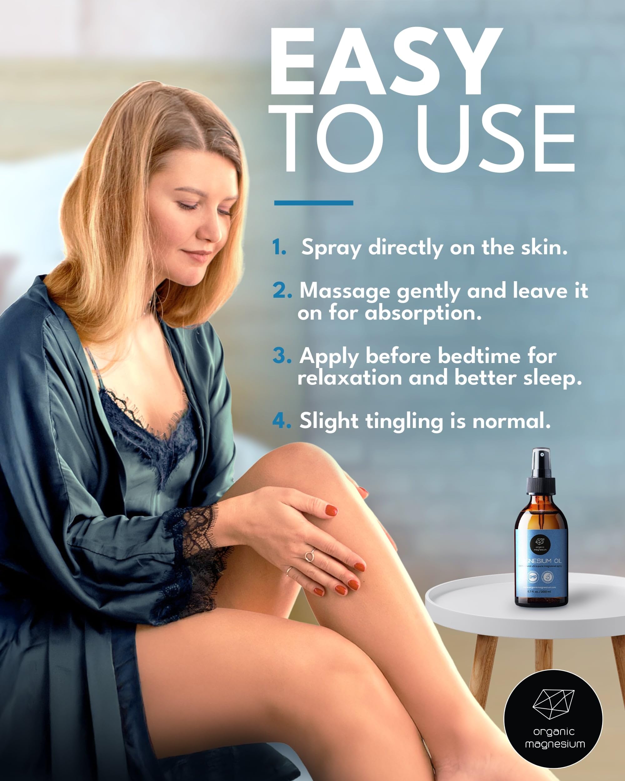 Organic Magnesium Oil Spray Zechstein origin label and bottle