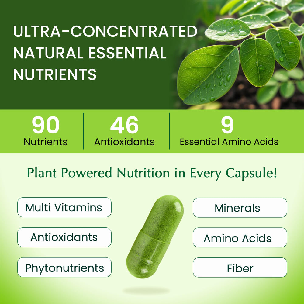 Organic Veda Moringa powder origin indicates single-origin leaves for purity.