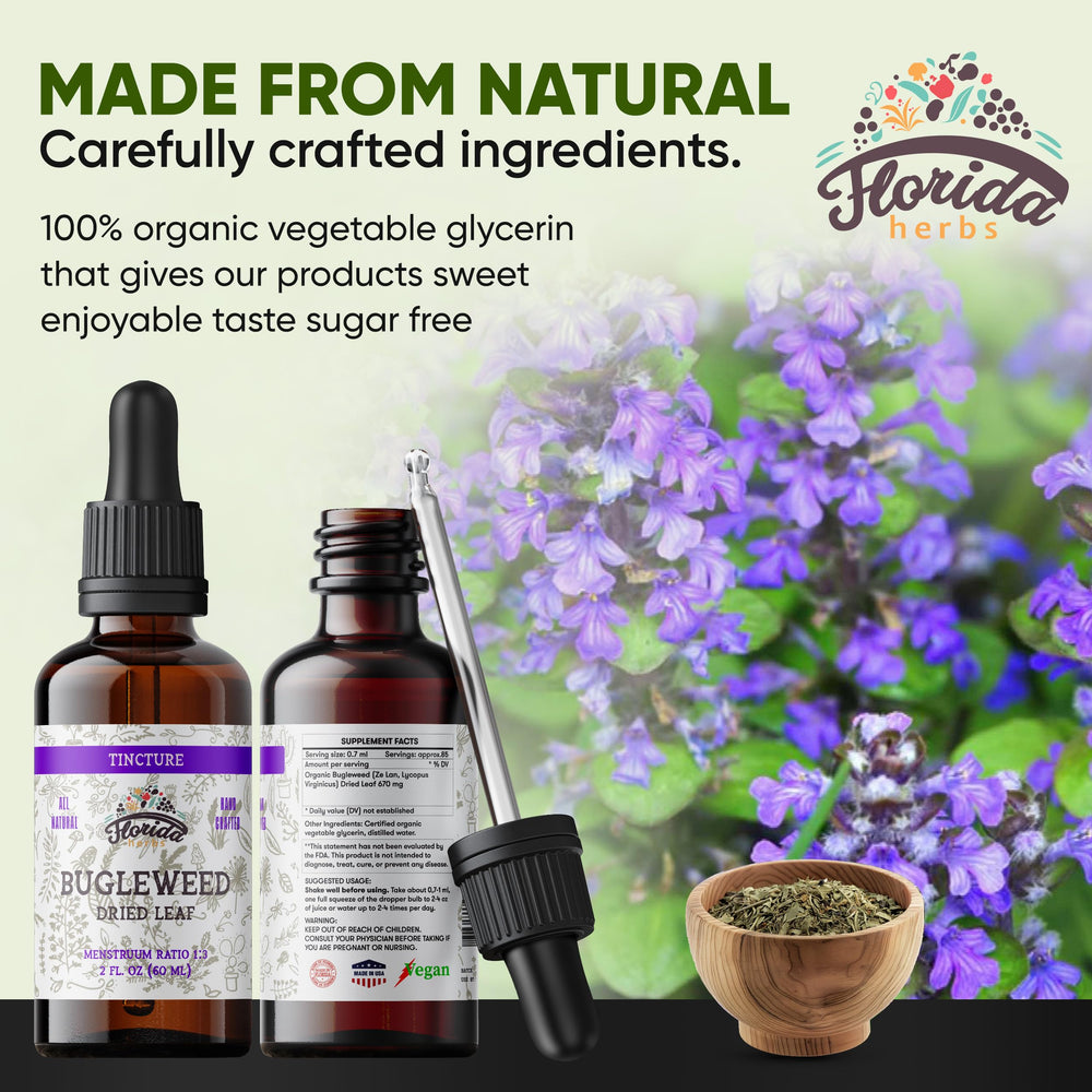 Amber bottle of glycerin-based tincture with alcohol-free extraction