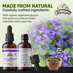 Amber bottle of glycerin-based tincture with alcohol-free extraction