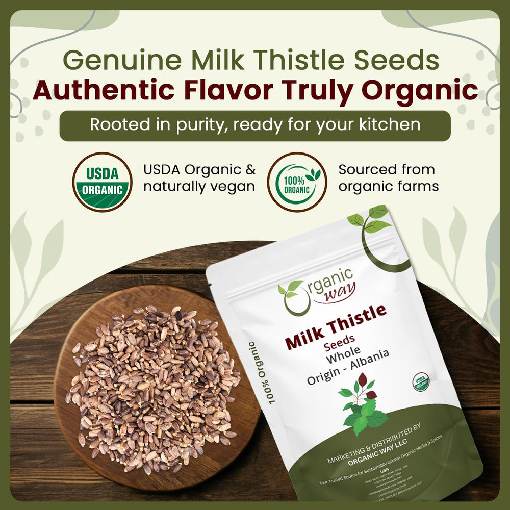 Organic Way Milk Thistle Seeds aroma highlights nutty scent for tea blends.