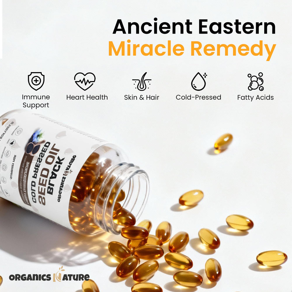Organics Nature omega-3-6-9 balance icon emphasizes a well-rounded fatty acids profile