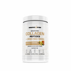 Organics Nature Vanilla Caramel Collagen Powder tub boosts skin, hair, and nails.