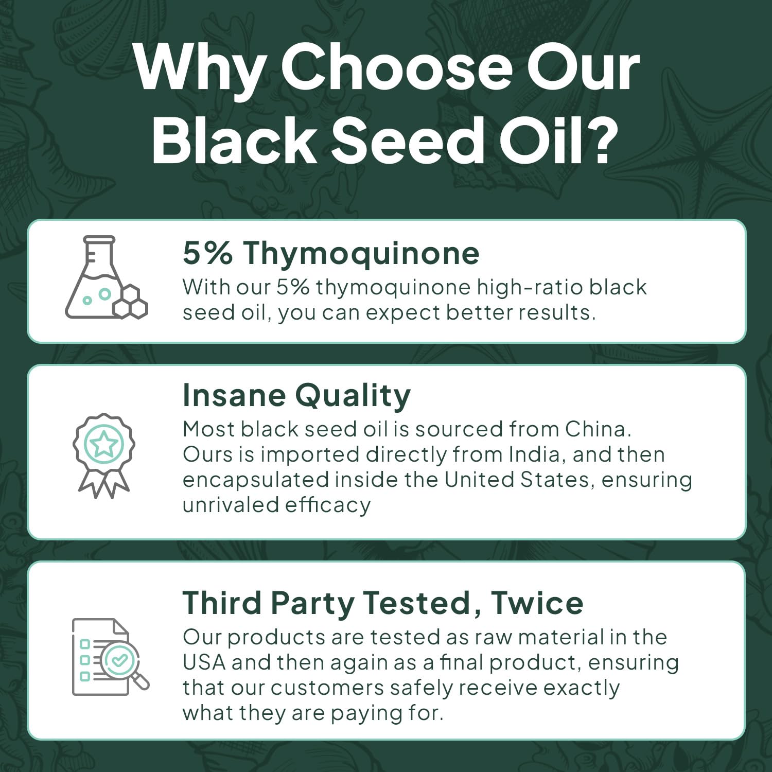 Organics Ocean Better Black Seed Oil bottle with spoon suggests simple, precise dosing