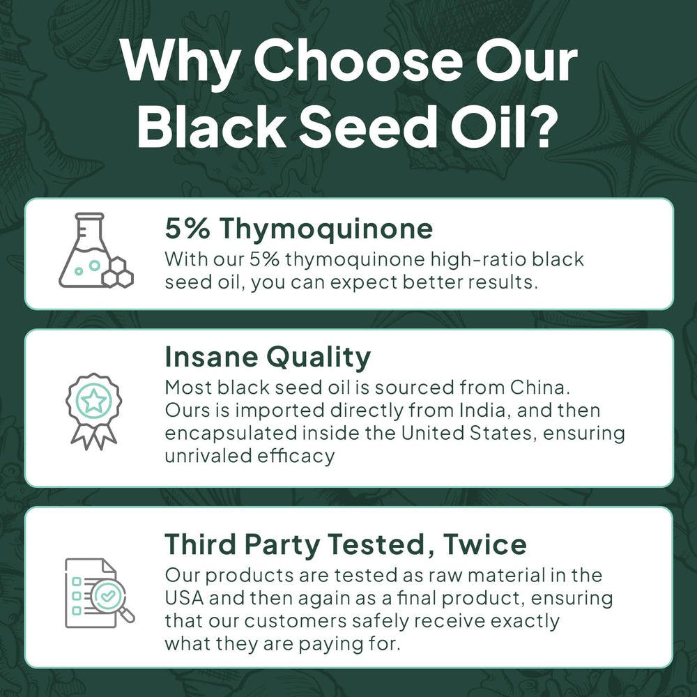 Organics Ocean Better Black Seed Oil bottle with spoon suggests simple, precise dosing