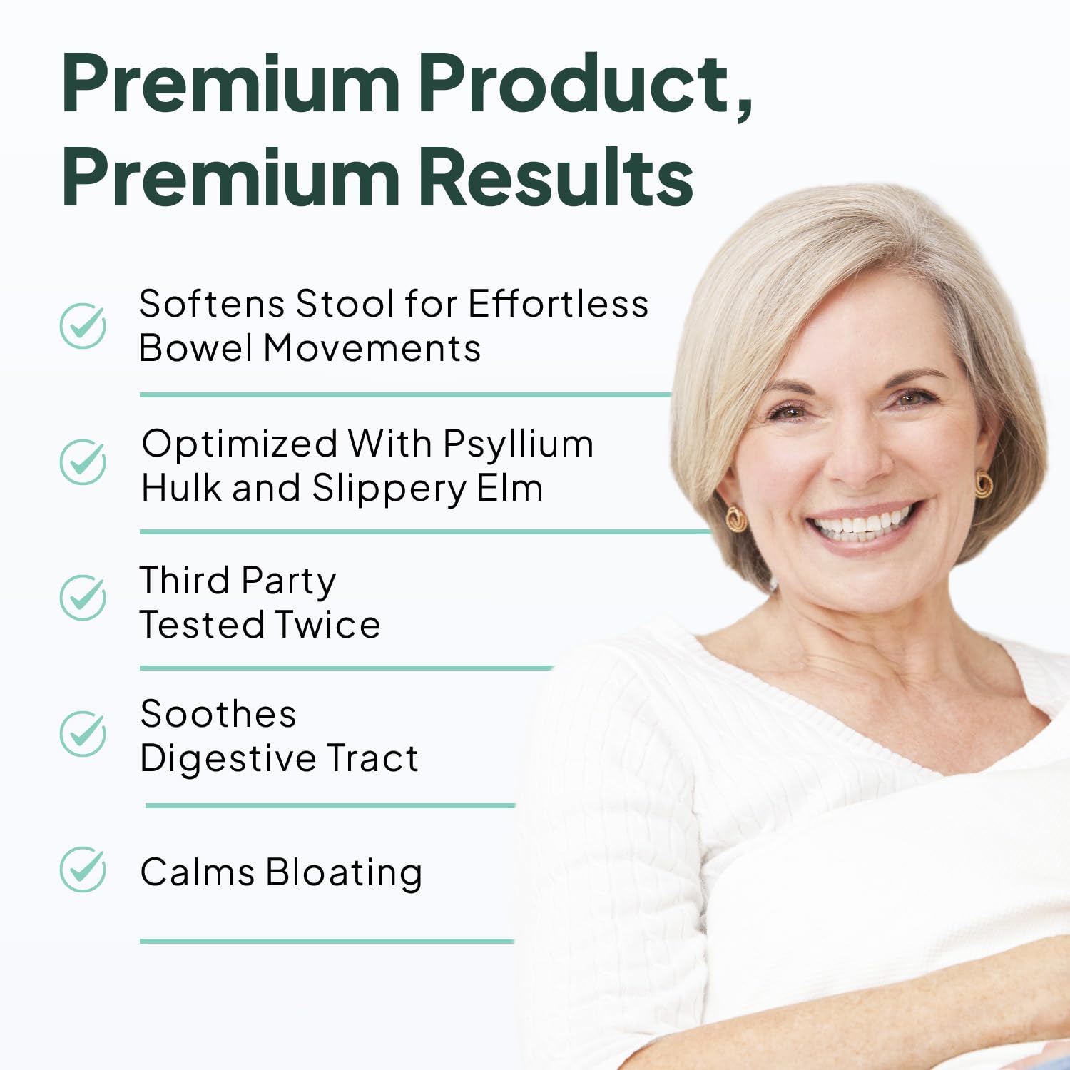 Organics Ocean Better Fiber slippery elm bark nuance on bottle supports comfortable digestion.