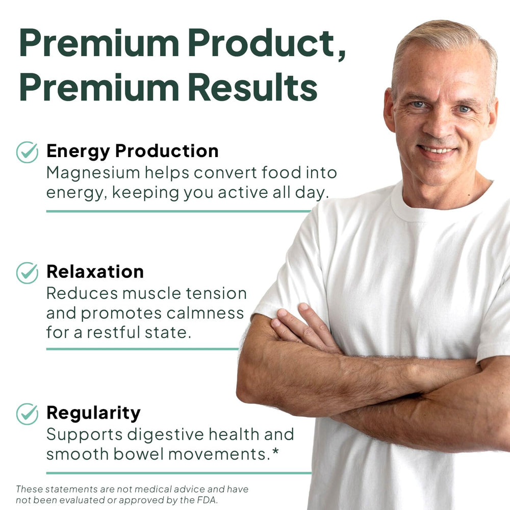 Organics Ocean Real Magnesium Citrate chelated capsules offer easy absorption.