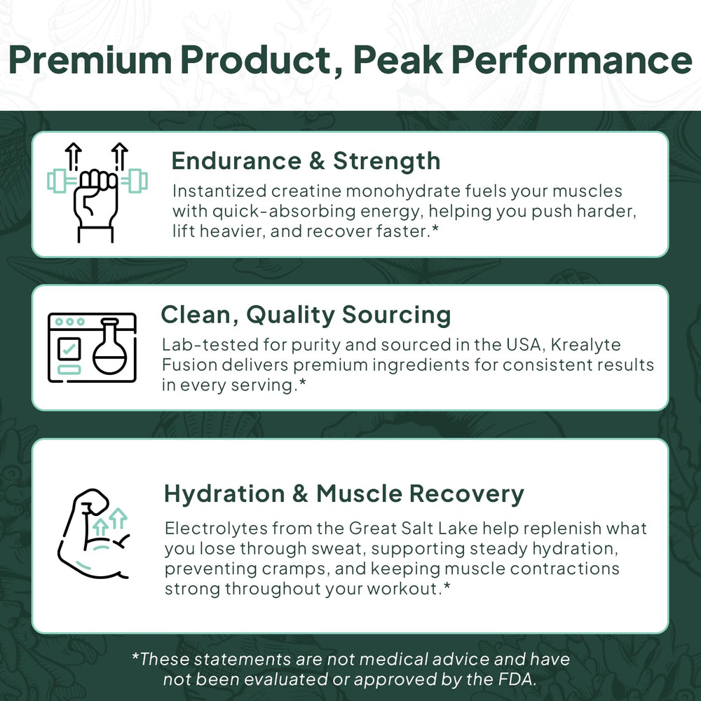 Organics Ocean Krealyte Fusion electrolytes blend supports mineral replenishment after workouts