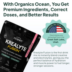 Organics Ocean Krealyte Fusion instantized dissolution in water with no clumps