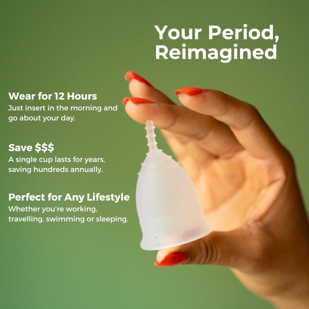 OrganiCup Size A easy removal and cleaning with smooth edges.
