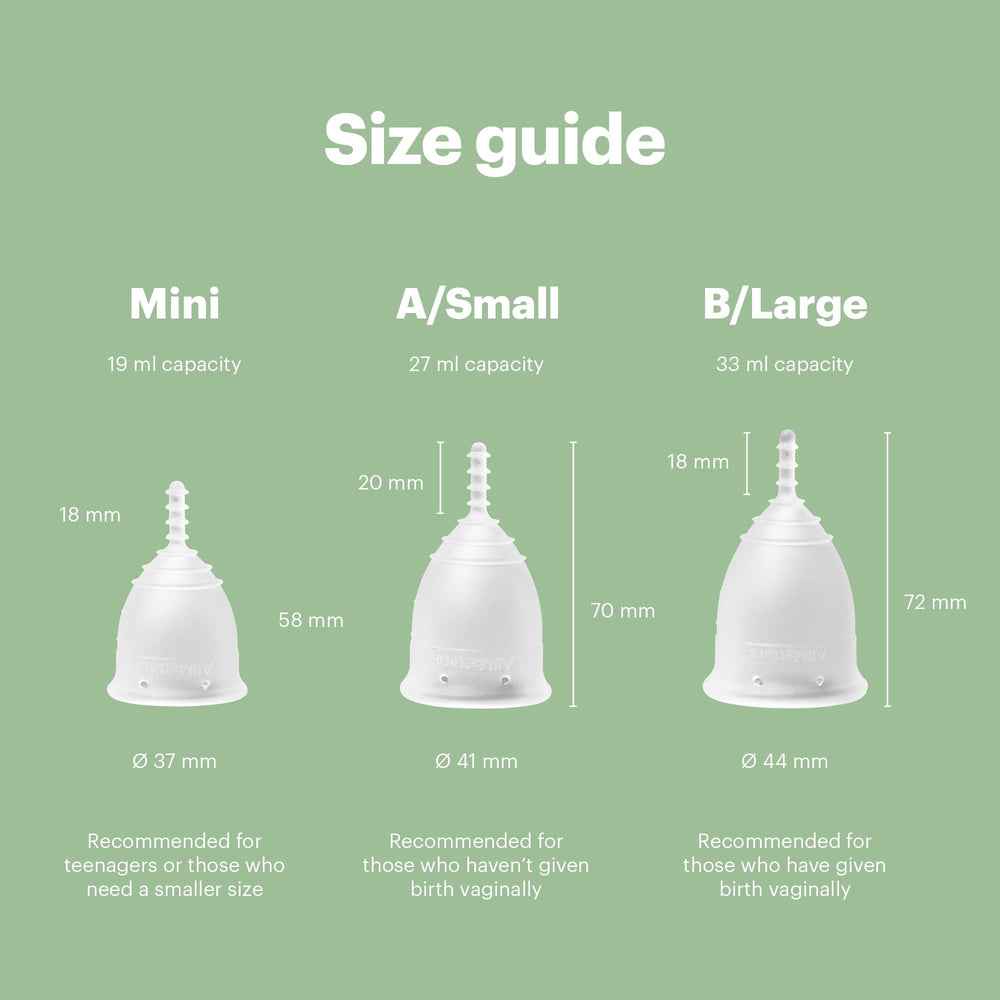 OrganiCup Size A demonstrates three-tampon capacity for extended wear.