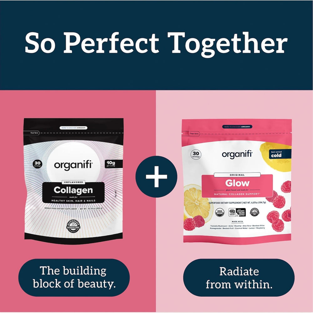 Organifi Collagen Powder gluten-free dairy-free soy-free label communicates clean ingredients.