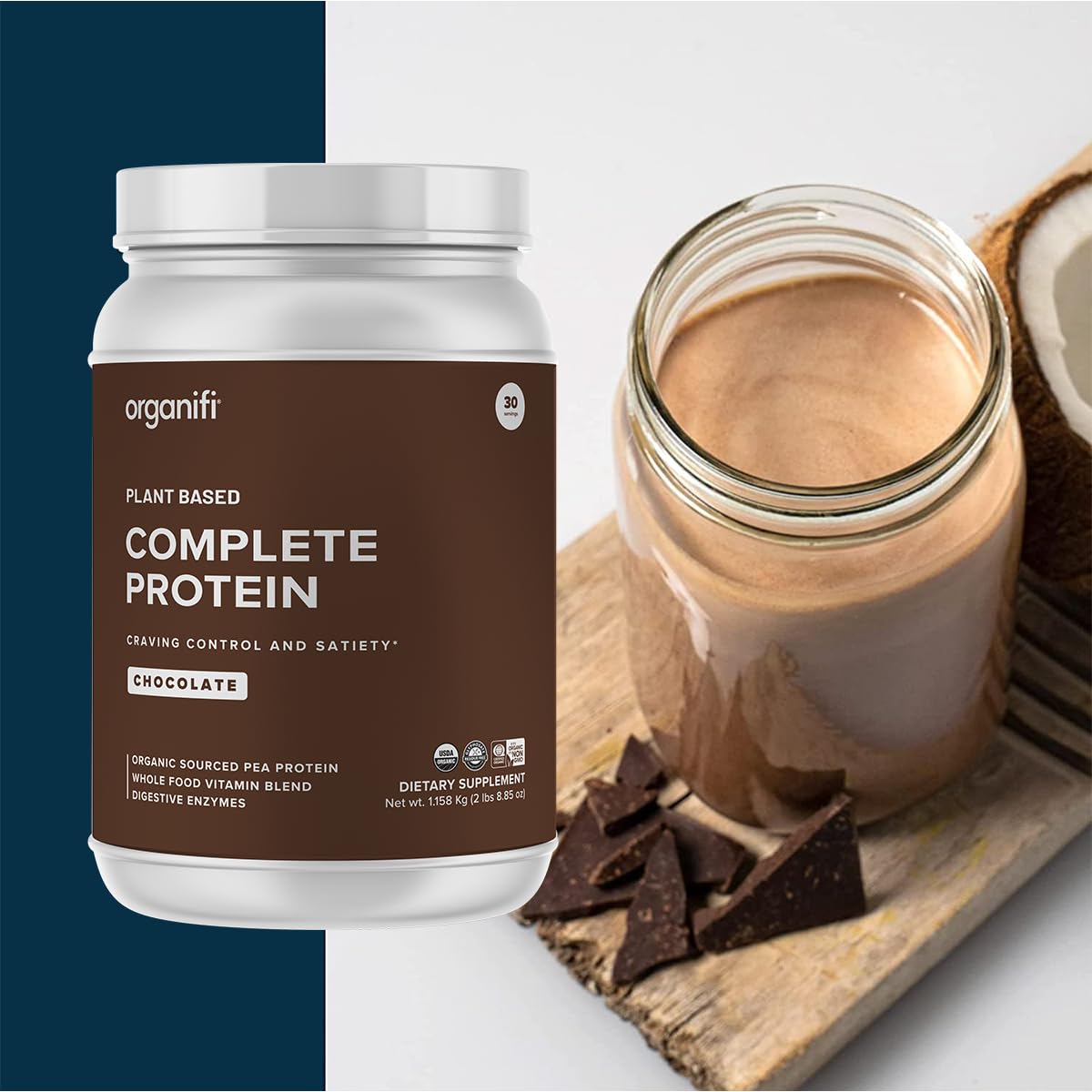 Organifi Complete Protein chocolate travel pack for on-the-go nutrition