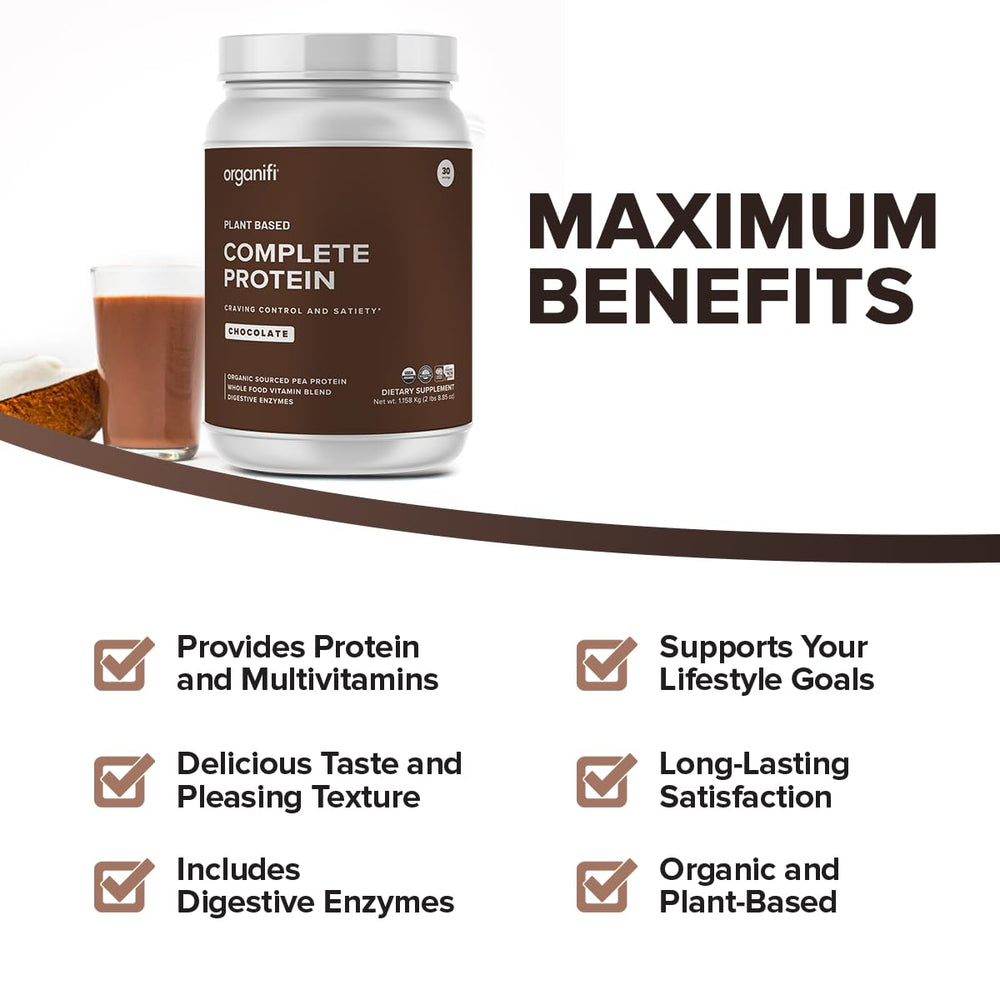 Organifi Complete Protein chocolate with oat milk bowl shows versatile use