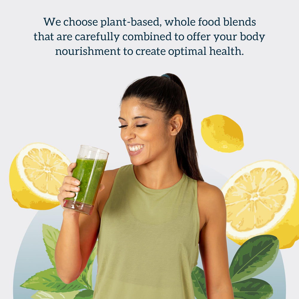 Organifi Green Juice packaging emphasizes vegan non GMO formula