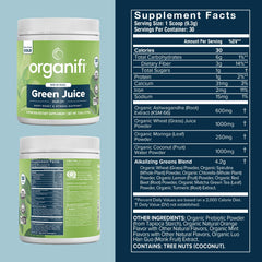 Pouring Organifi Green Juice into a glass for a morning boost