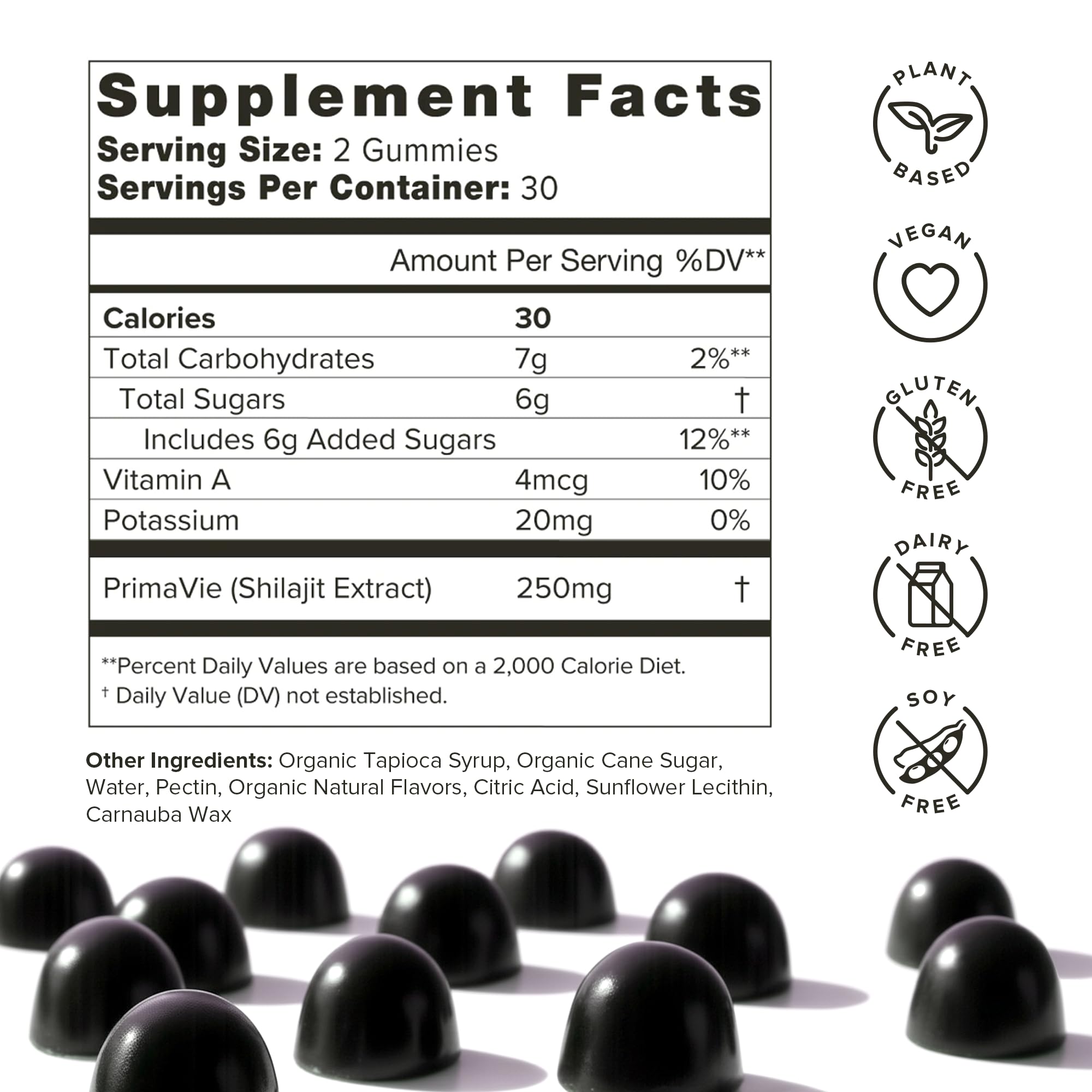 Close-up of Organifi Shilajit Gummies texture highlights premium quality