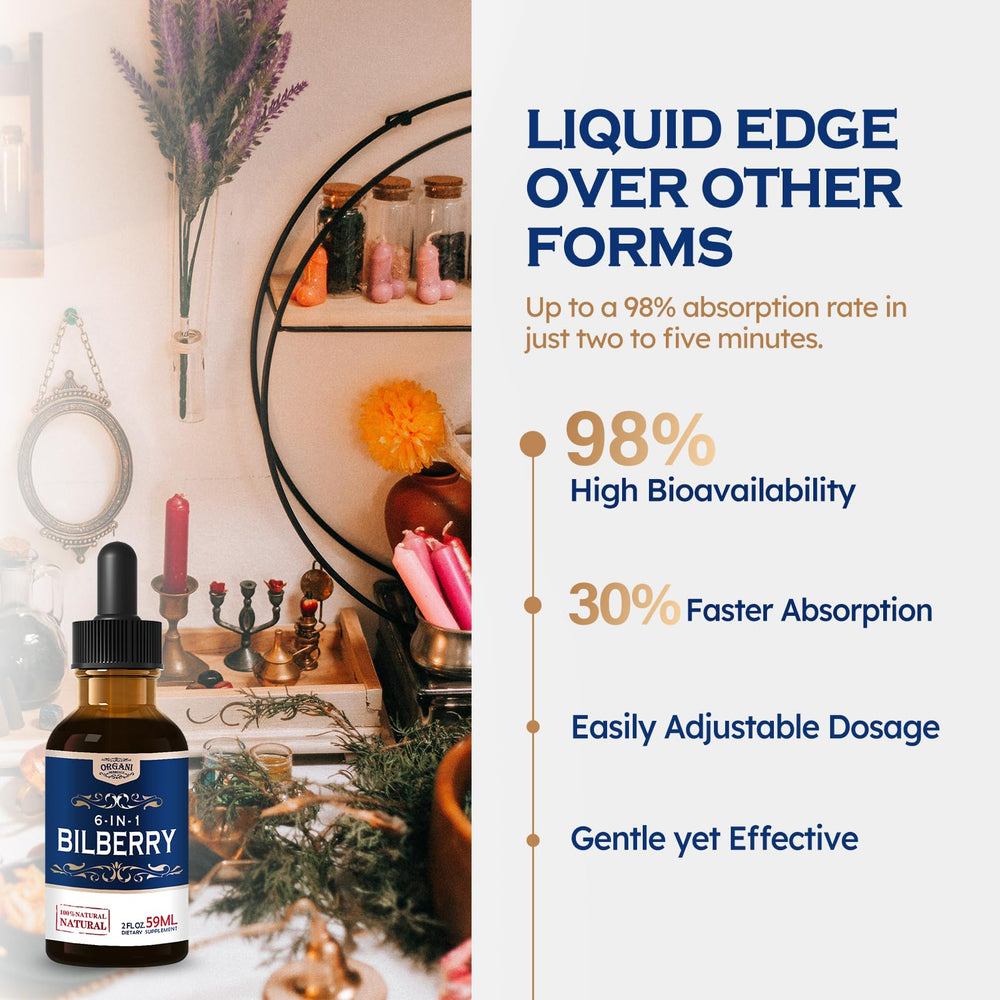 ORGANIHERBENCE Bilberry Drops mix with water for quick consumption