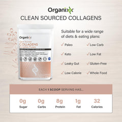 Organixx collagen peptides powder in coffee for effortless daily integration