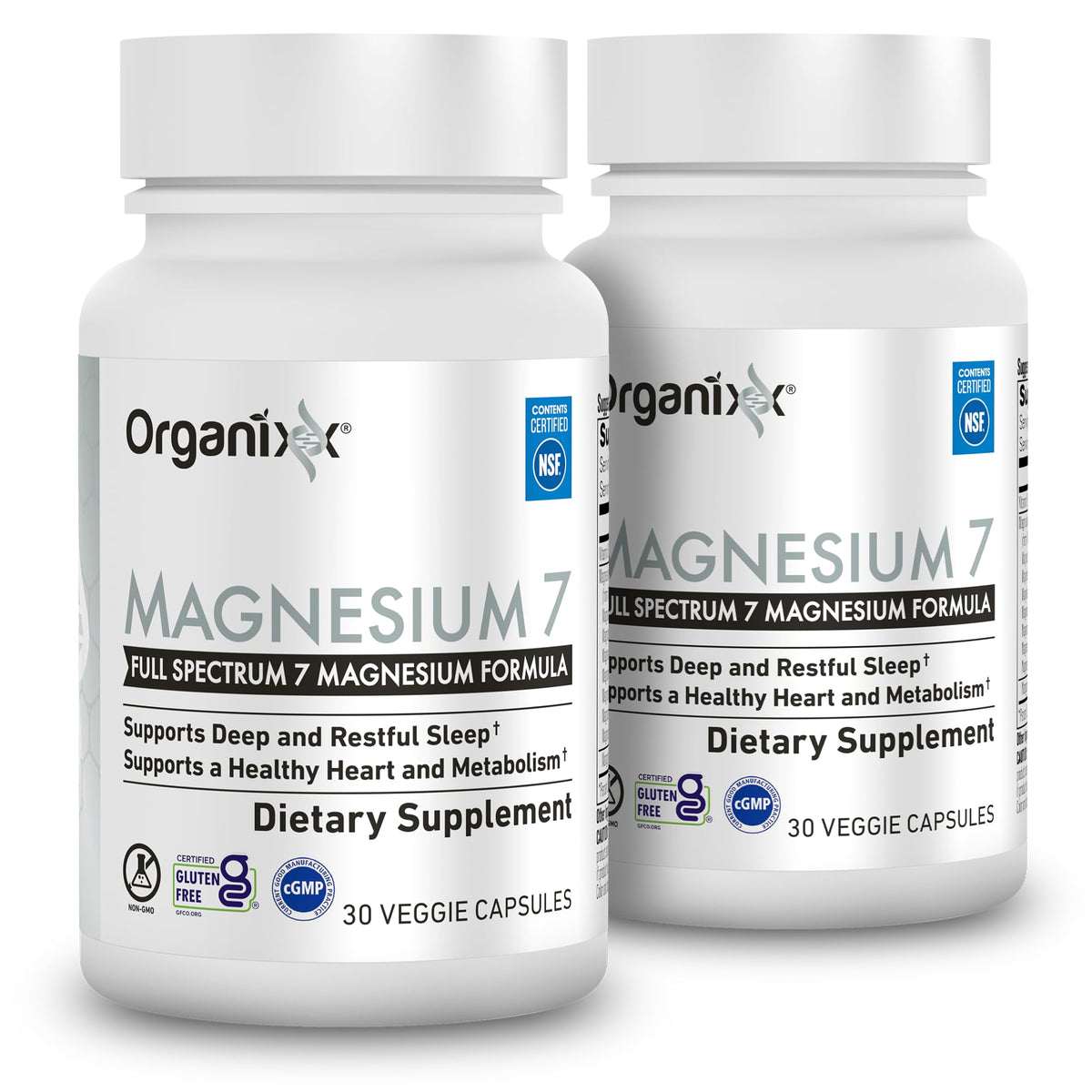 Organixx Magnesium Glycinate bottle shown for daily sleep support.