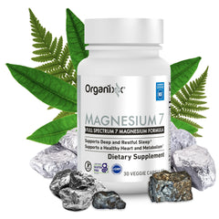 Organixx magnesium supplement bottle showing high absorption formula for daily use.