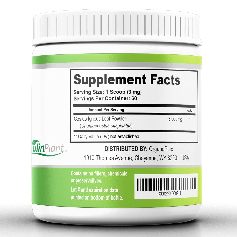 Organoplex Insulin Plant Powder tea infusion for a calm, herbal brew.