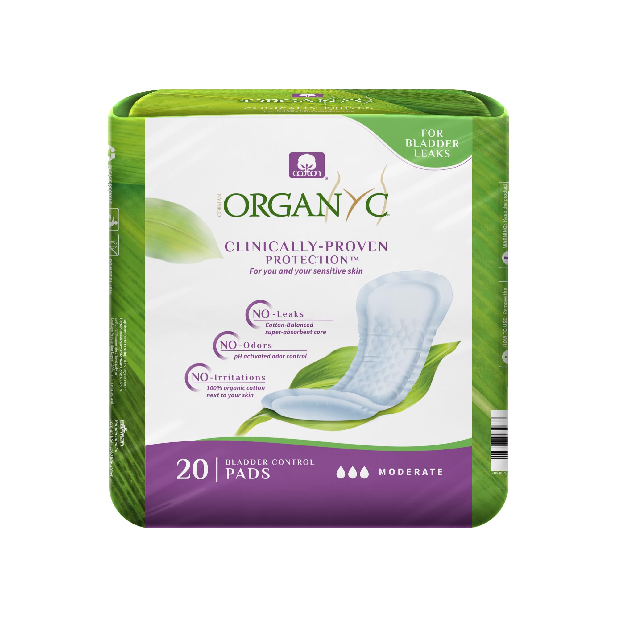 Organyc cotton pads top view show a soft surface with 100% organic cotton for gentle protection.