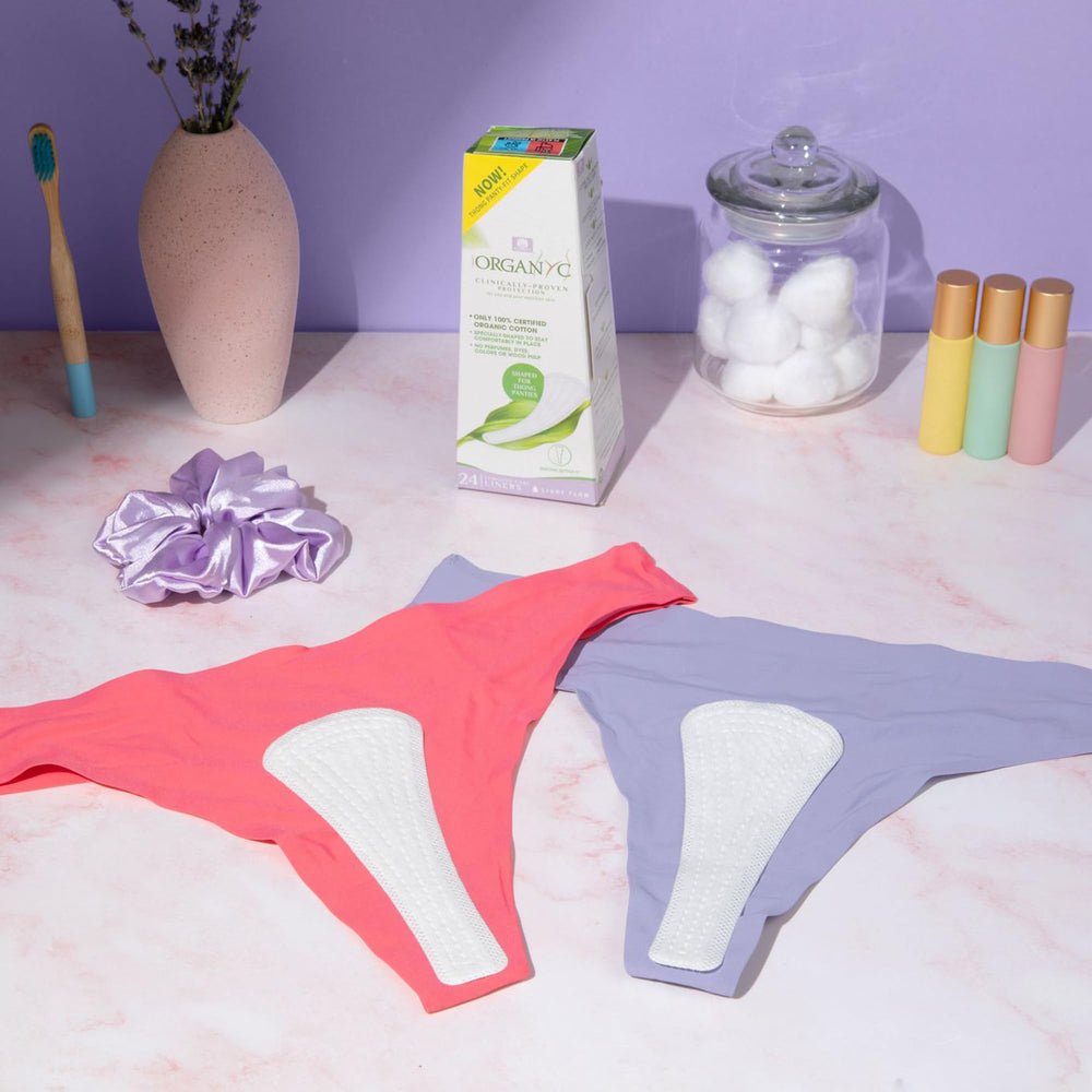 Organyc discreet day-use liner provides comfortable, low-profile protection.