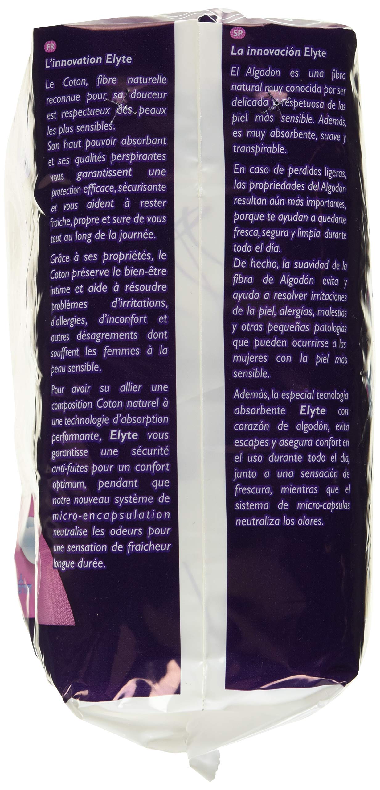 Organyc Elyte anatomical shape fits the body for discreet protection.