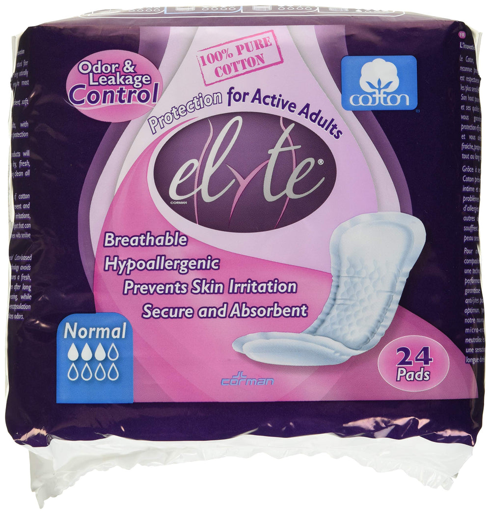 Organyc Elyte 100% cotton pad front view, skin-friendly comfort for light incontinence.