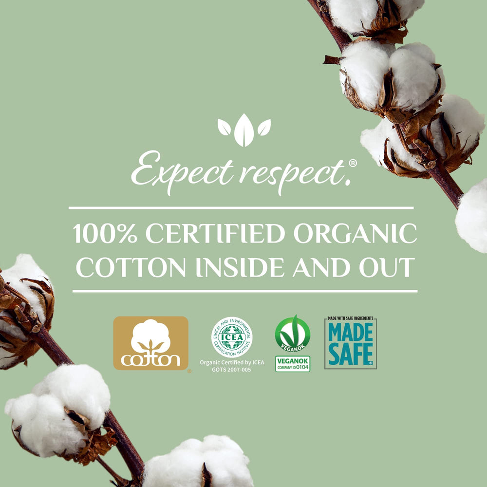 Organyc heavy flow pads skin-friendly design gentle on skin.