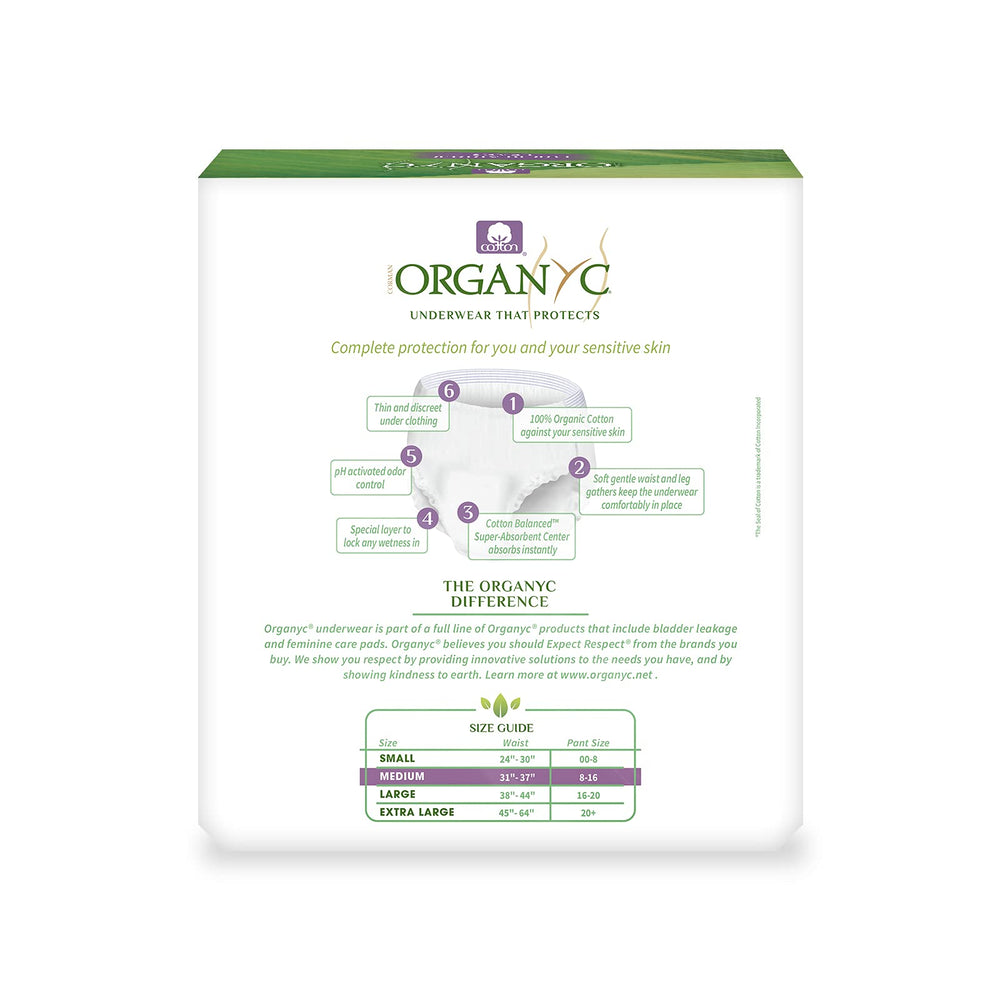 Organyc odor protection core close-up highlighting odor-neutralizing feature.