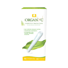 Organyc organic cotton tampon with cardboard applicator for comfortable regular flow.