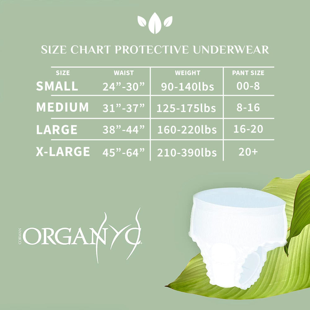 Soft waist and leg gathers on Organyc underwear for comfortable fit.