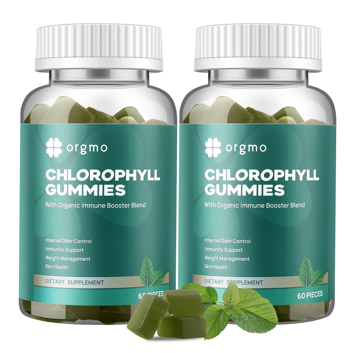 ORGMO Chlorophyll Gummies 2-pack box for a tasty, sugar-free daily routine.