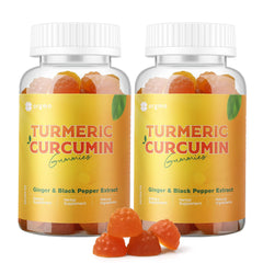 ORGMO Turmeric Curcumin Gummies bottle front for daily wellness and easy dosing