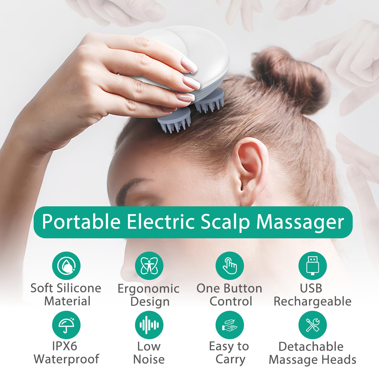 ORIA pet massager for dogs and cats held in hand for easy grooming