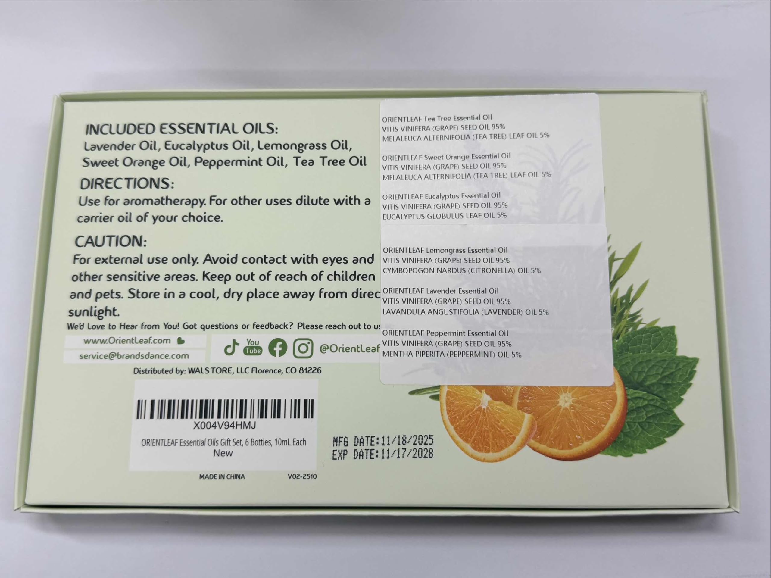 ORIENTLEAF Diffuser-ready oils with dropper caps for precise dispensing.