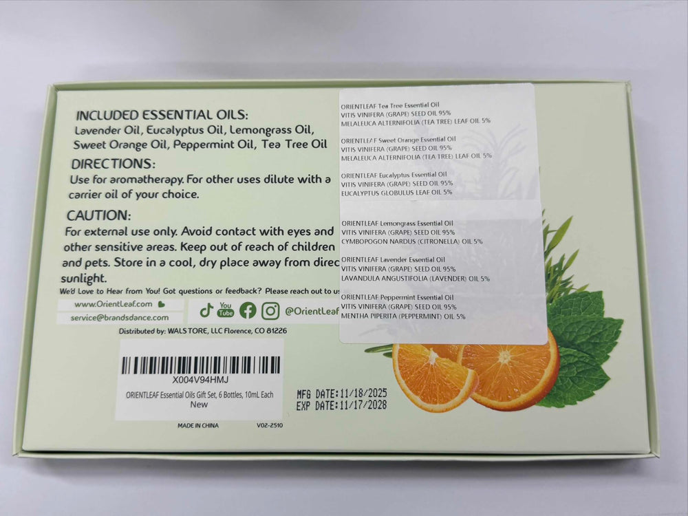ORIENTLEAF Diffuser-ready oils with dropper caps for precise dispensing.