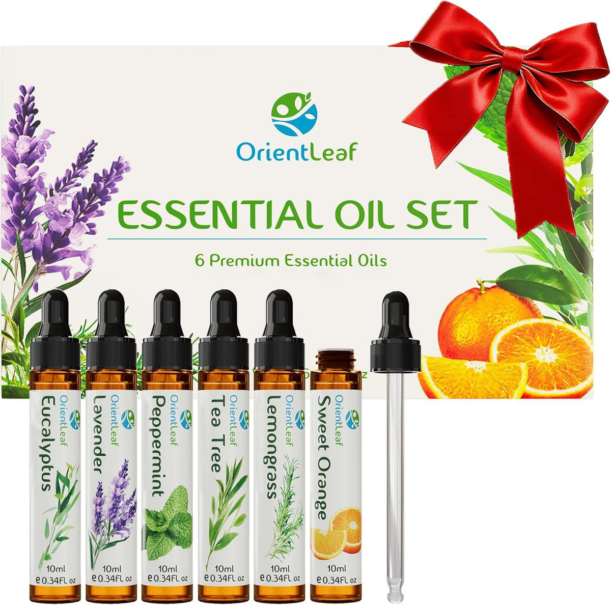 ORIENTLEAF Lavender oil bottle 6x10ml for calming diffuser sessions.