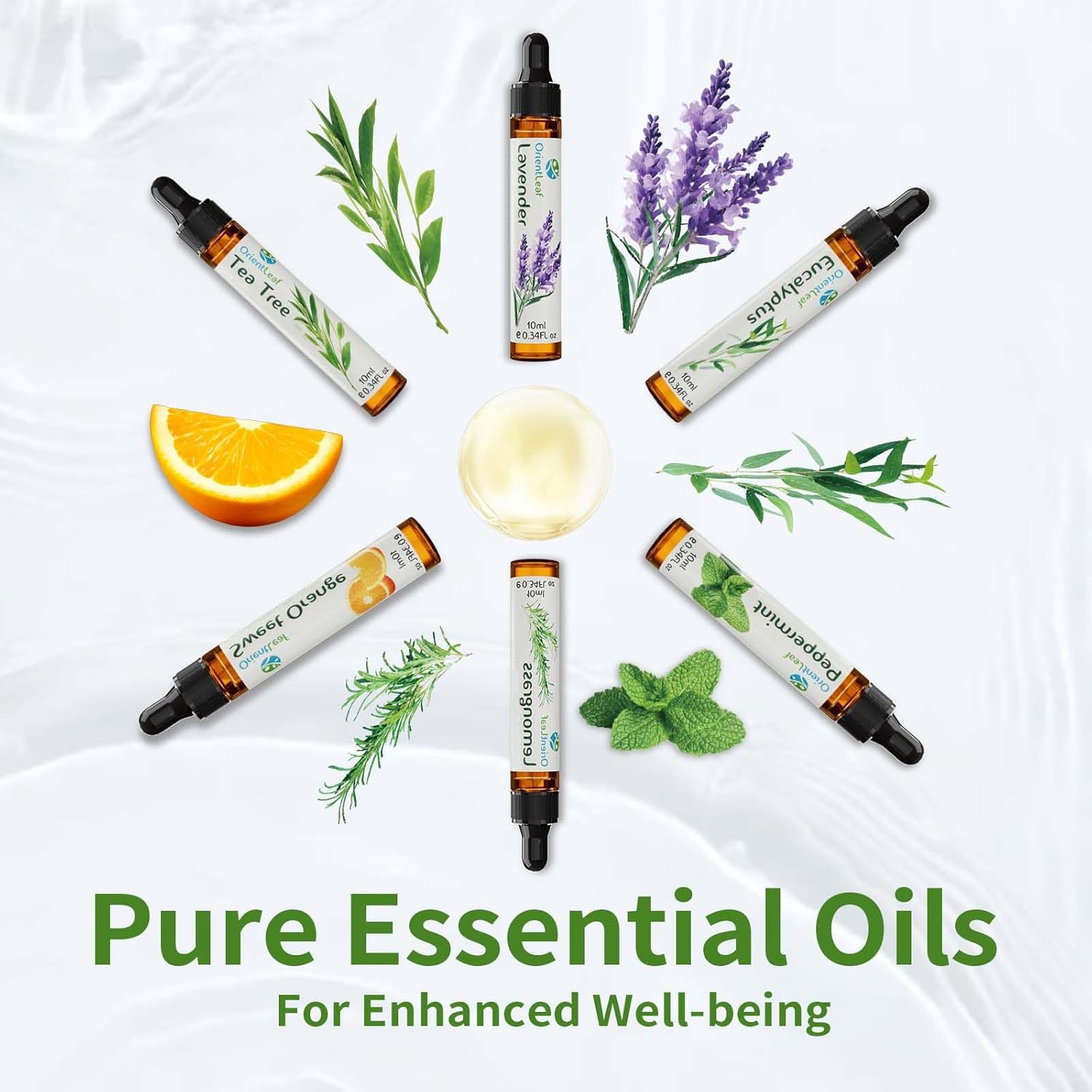ORIENTLEAF Sweet orange oil bottle 6x10ml for mood brightness.