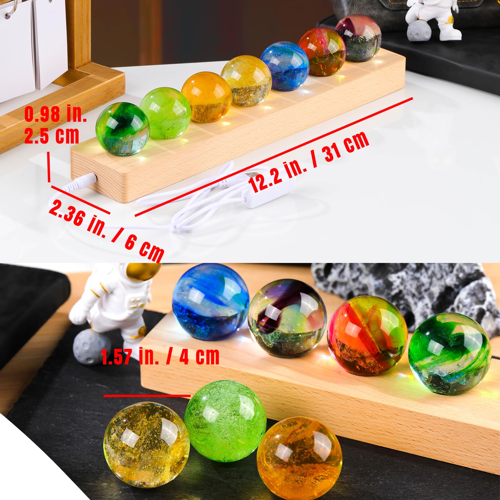 Ornalrist crystal spheres brighten living spaces with gentle multicolor illumination.