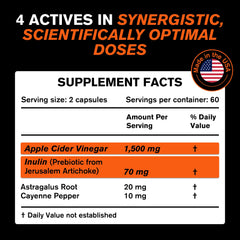 OroLine tasteless capsules delivering ACV with prebiotic inulin