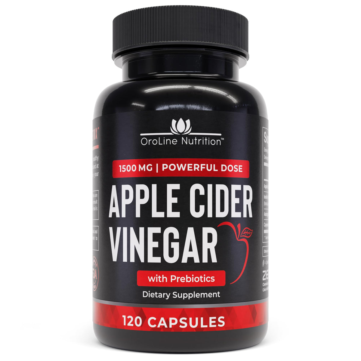 OroLine Nutrition cápsulas ACV 1500 mg sin sabor para energía diaria.